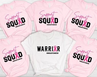 Breast Cancer Support Squad Shirt, Awareness Warrior Tee, Pink Ribbon Survivor Gift, Matching Cancer Fighter Team Shirt, Chemo Support, M115
