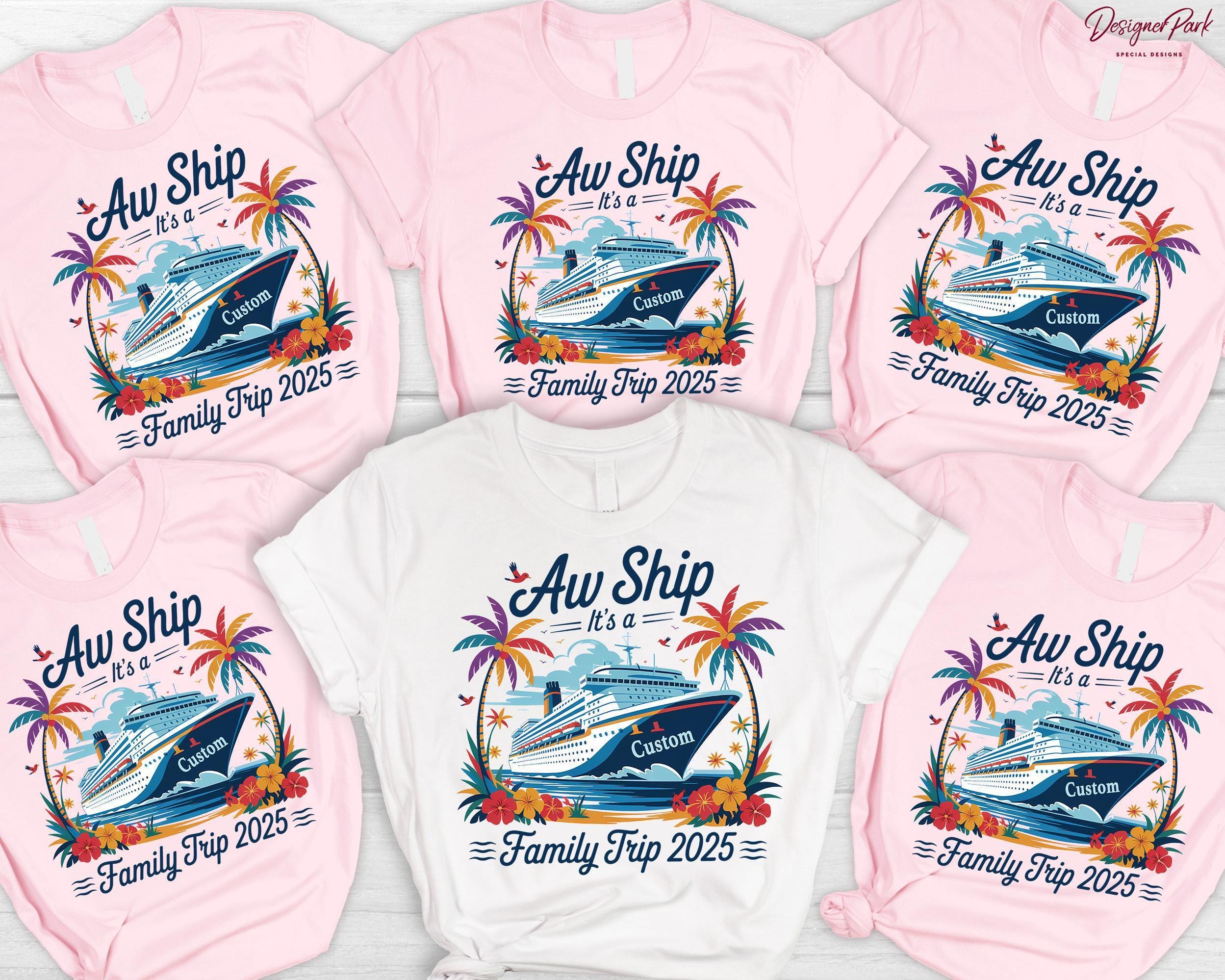 Custom Aw Ship It's A Family Trip 2026 Shirt, Family-cruise-trip Shirt ...