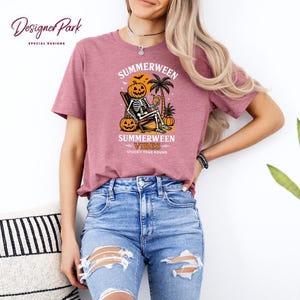 Summerween Skeleton Shirt, Summer-ween Tshirt, Spooky Summer Tee, Summer Halloween Shirt, Halloweener Gift ,Year-Round Halloween, H49 image 7