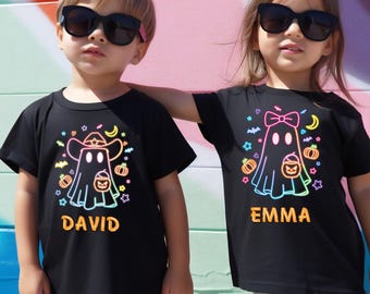Custom Kids Halloween Shirt, Cute Ghost Shirt, Halloween Ghost Shirt, Girls Halloween Tee, Halloween Toddler Tee, Boys Halloween Tee, H43