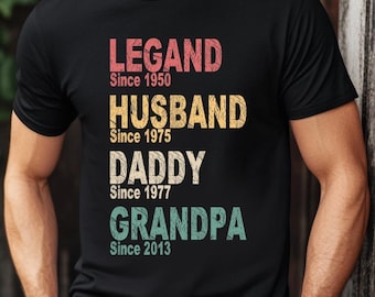 Custom Legend Husband Daddy Papa Shirt, Fathers Day Shirts, Personalized Bday Husband Dad Granddad Tshirt, Customized Gift For Grandpa, A1