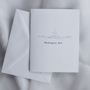 Washington, D.C. City-notitiekaarten: blanco kaarten met enveloppen, set van 6 kartonnen notitiekaarten