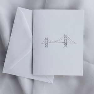 San Francisco Sketch Note Cards- blank cards with envelopes, set of 6 cardstock note cards