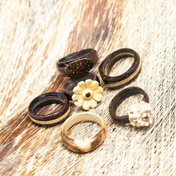 Handmade Coconut Shell rings, traditionally inspired series handcrafted to perfection,