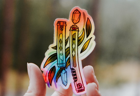 Holographic Ahsoka Tano Lightsaber Kyber Crystal Star Wars Sticker