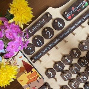 Wooden calendar for kids Perpetual calendar Classroom calendar Forever calendar Homeschool calendar Back to school gift