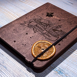 Recipe book Wooden recipe journal Family recipe book Personalized gift Blank cook book A5 paper