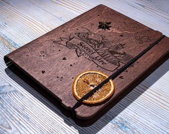 Recipe book Wooden recipe journal Family recipe book Personalized gift Blank cook book A5 paper