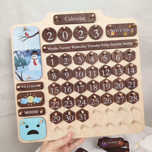 Wooden Calendar - Etsy