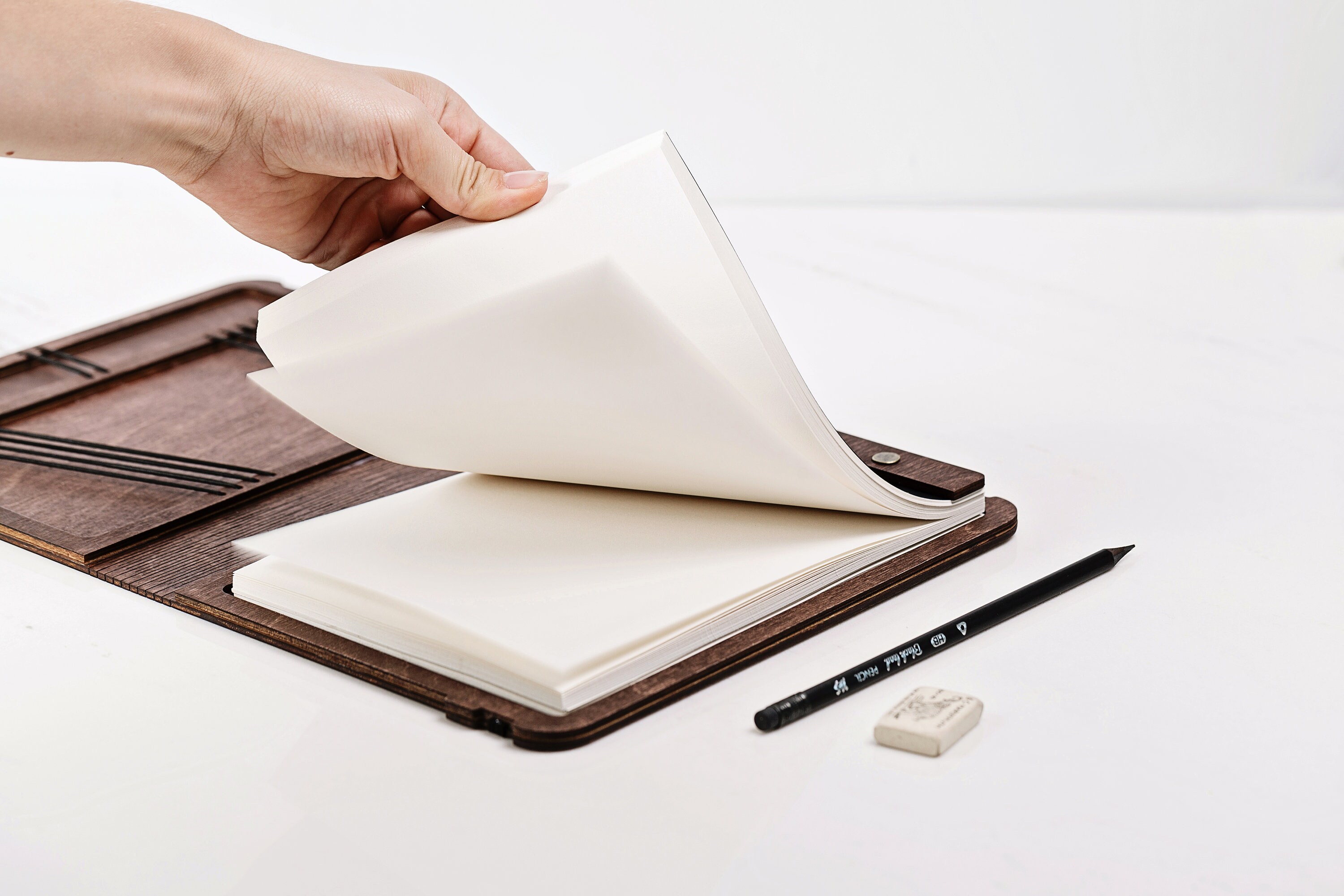 Personalized wood notebook Sketchbook for drawing book Etsy