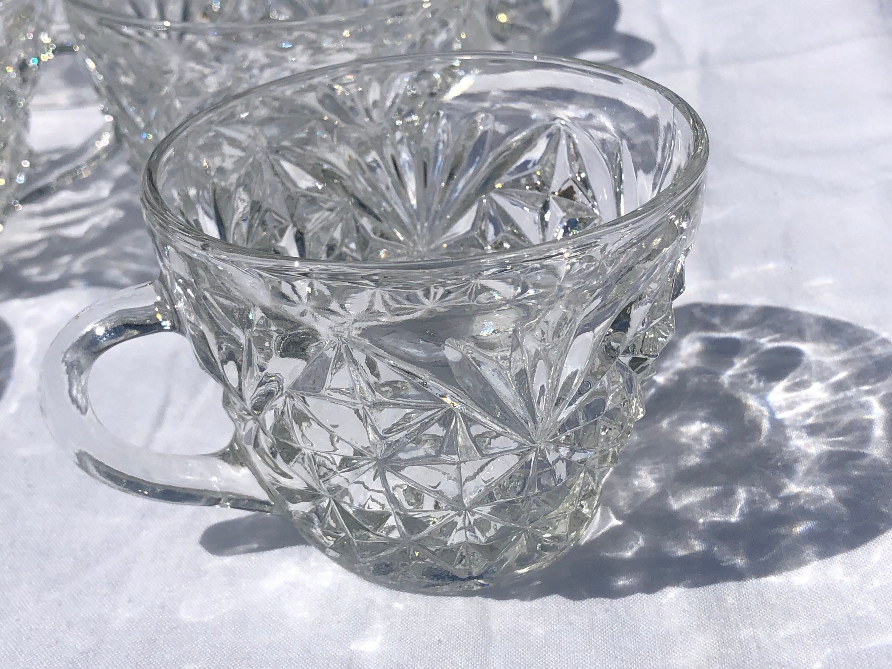 Anchor Hocking Glass Punch Bowl Set 1950's Arlington Etsy
