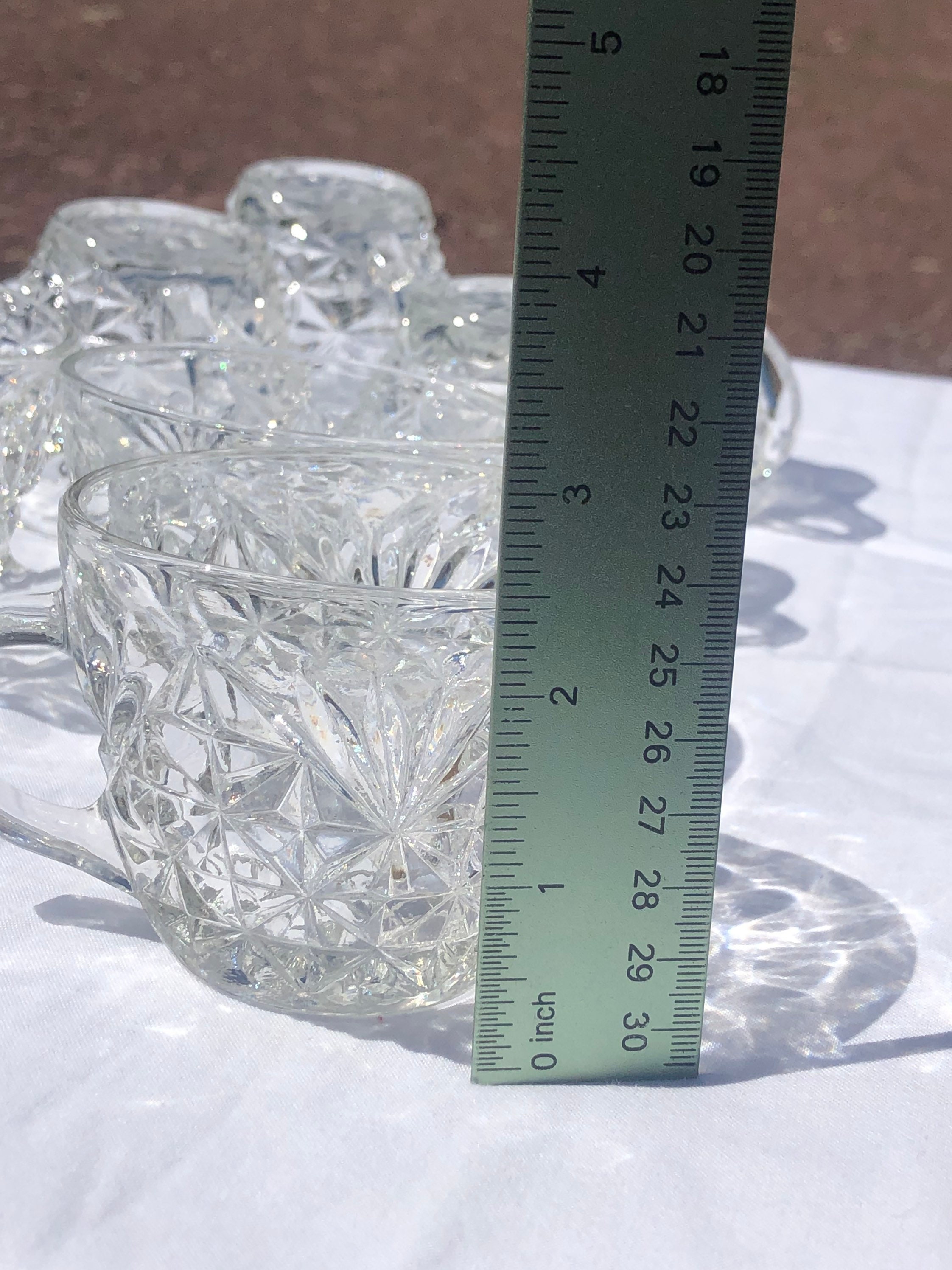 Anchor Hocking Glass Punch Bowl Set 1950's Arlington Etsy