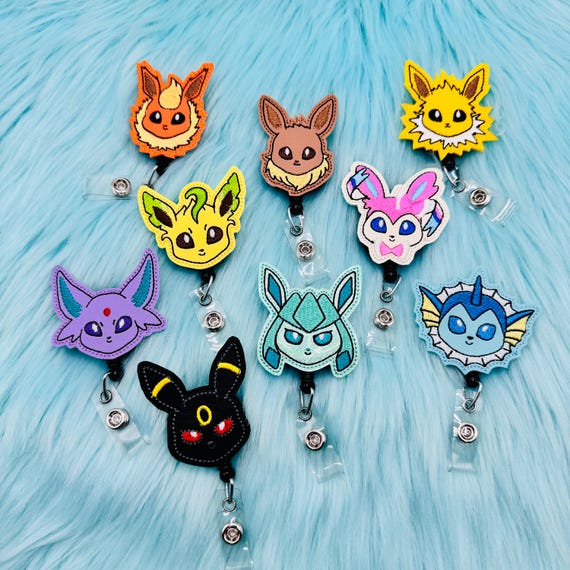 Eeveelutions, pocket monster, ID badge, Badge Holder, Nurse Badge, RN Badge, Retractable Badge, Name Tag Holder