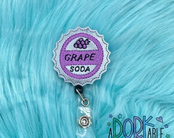 Grape Soda Nurse Doctor Office ID Badge Reel, ID badge, Badge Holder, Nurse Badge, RN Badge, Retractable Badge, Name Tag Holder