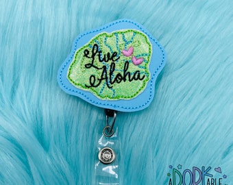 Live Aloha Kauai Hawaii Island Map Badge Reel, ID badge, Badge Holder, Nurse Badge, RN Badge, Retractable Badge, Nurse Gift