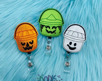 Halloween Candy Bucket, Badge Reel, ID badge, Badge Holder, Nurse Badge, RN Badge, Retractable Badge, Nurse Gift