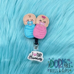 I Love Tiny Humans Labor and Delivery, Badge Reel, ID badge, Badge Holder, Nurse Badge, RN Badge, Retractable Badge, Nurse Gift