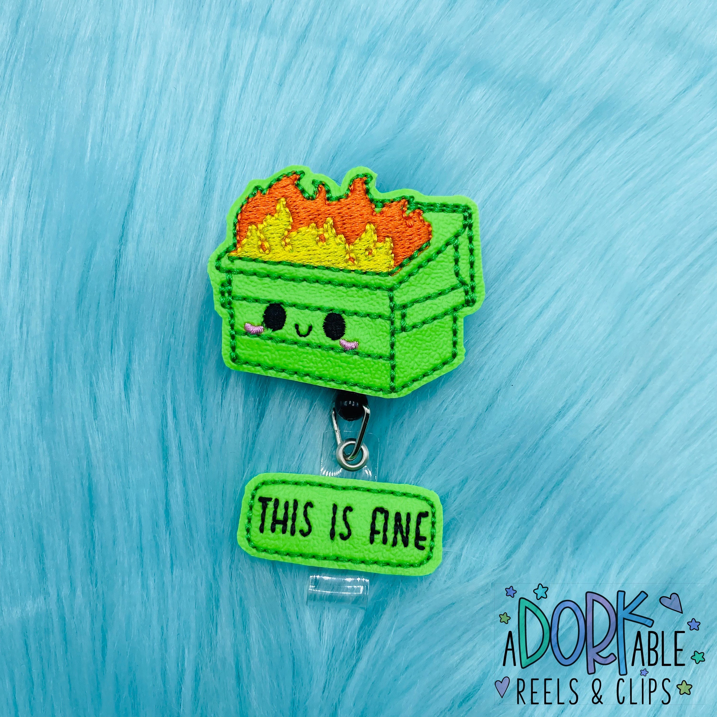 Dumpster Fire This is Fine Funny Nurse Badge Reel, ID Badge, Badge