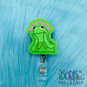 Frog in love meme Nurse Badge Reel, ID badge, Badge Holder, Nurse Badge, RN Badge, Retractable Badge, Name Tag Holder