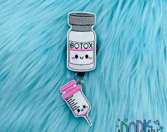 Botox, Syringe, Badge Reel, ID badge, Badge Holder, Nurse Badge, RN, Retractable Badge, Name Tag Holder