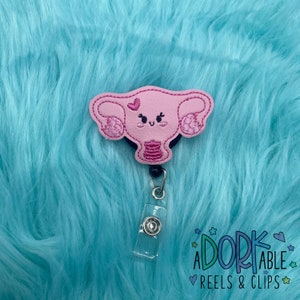 Kawaii Uterus Badge Reel