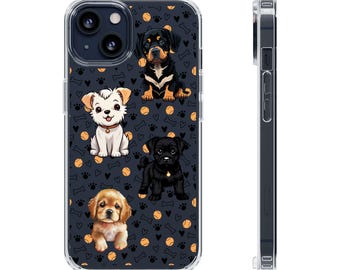 Playful Dog Clear Case for Phone, Cute Pet Lover Gift, Dog-Themed Accessories, Stylish Pet Phone Case, Gifts for Dog Owners