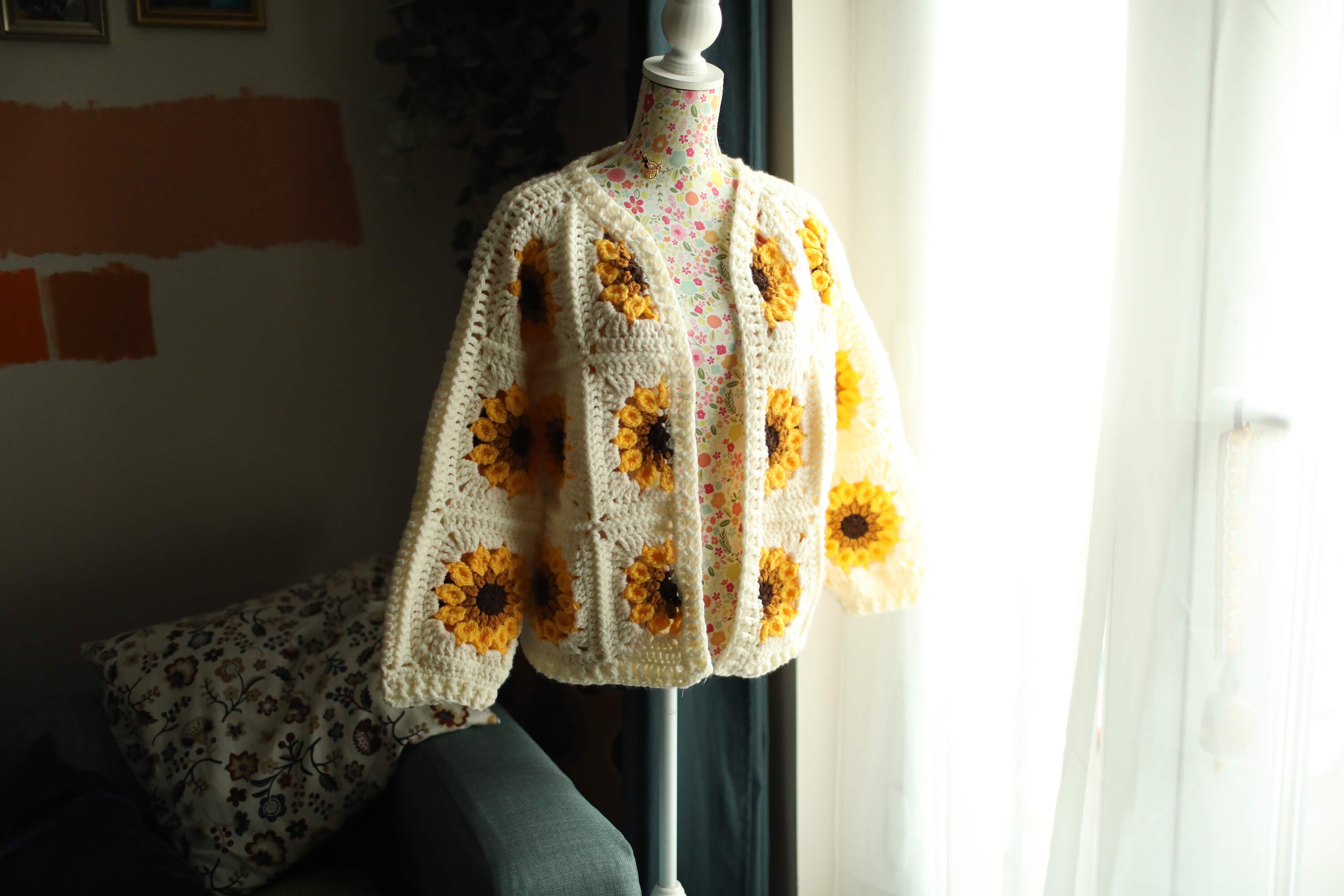 【送料0円】 PATTERN CROCHET || Size Large || Cardigan Sunflower Chunky テープ・マスキングテープ