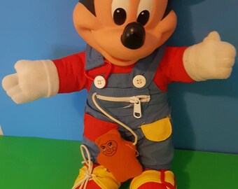 Micky Plüsch-Figur Vintage 1992 Ovp Mattel 7653 Disney Learn to Dress Mickey 