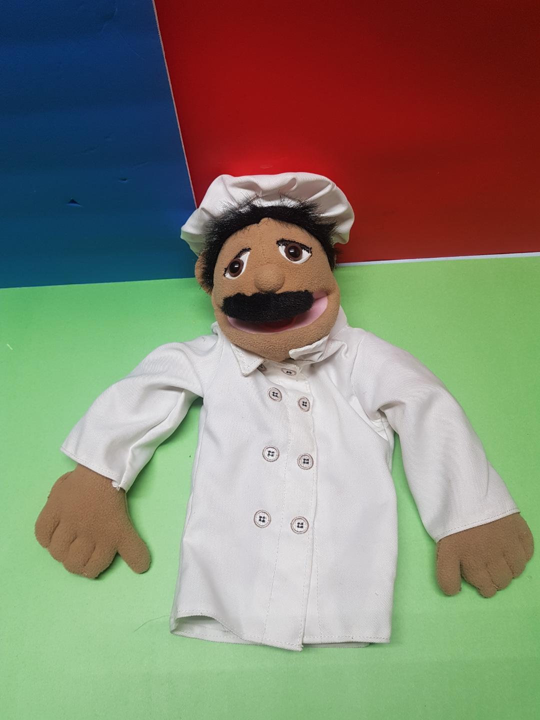 chef puppet with stick