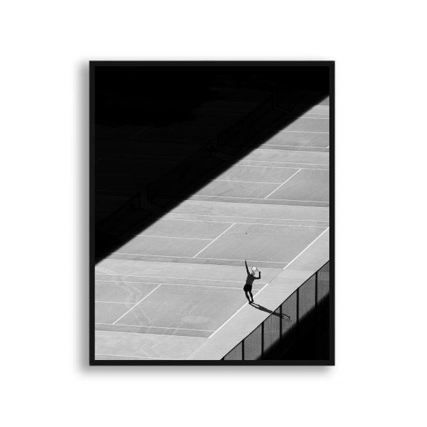 Wall Art Prints, Black and White Wall Decor, Black and White Print, Framed Wall Art, Photography Prints, Black and White Photography, Tennis