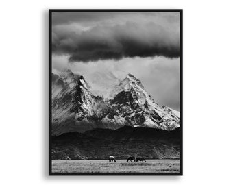 Wall Art Print, Black and White Wall Decor, Black and White Print, Framed Wall Art, Photography Print, Black and White Photography Patagonia