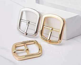 Bag Strap Pin Buckle 12mm/20mm/30mm Inside Width, Gold Nickel Metal Buckle, Centre Bar Buckle, Handbag Hardware