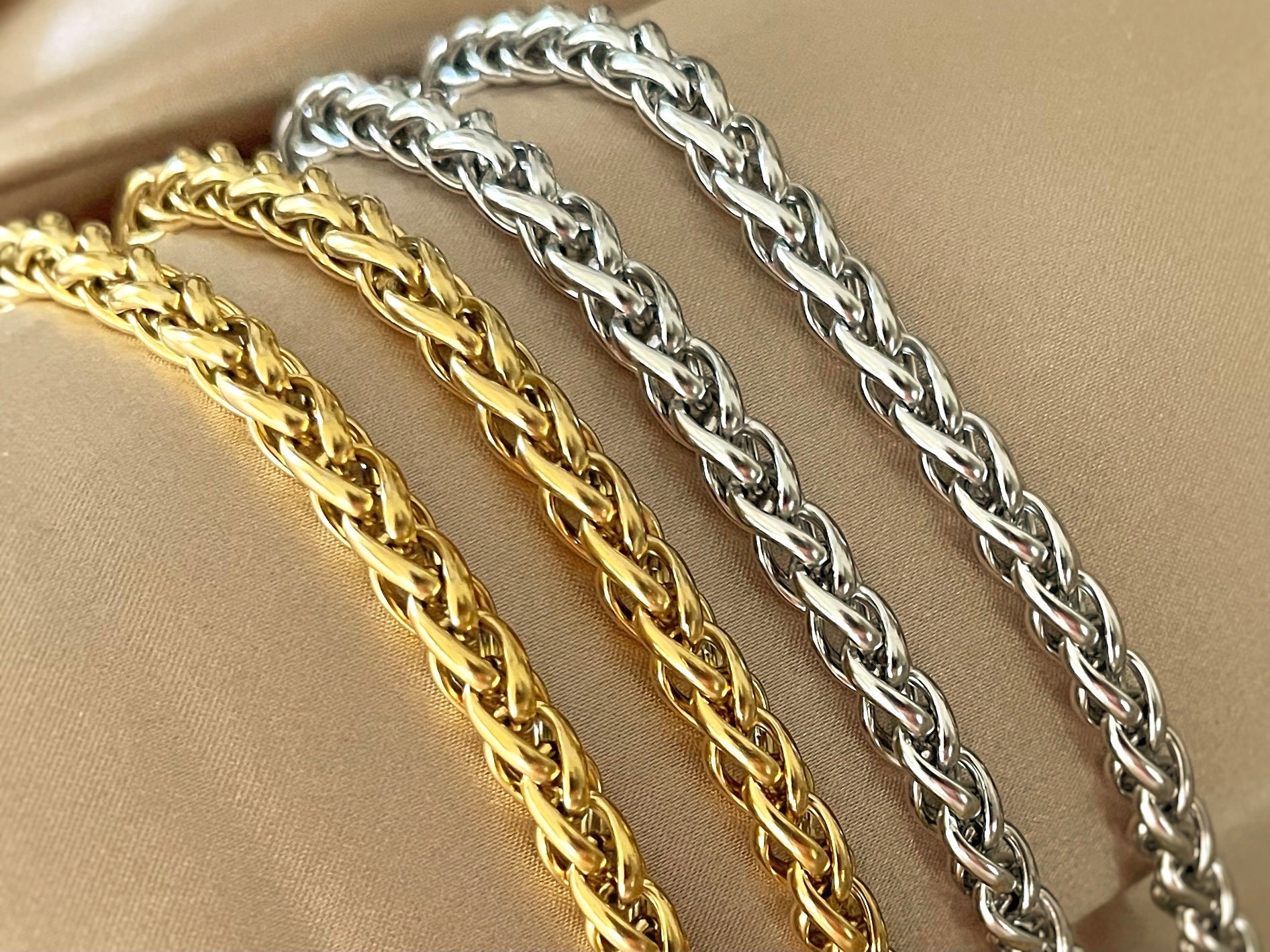 5mm Golden Purse Wheat Chain Purse Strap Wheat Chain Chain 