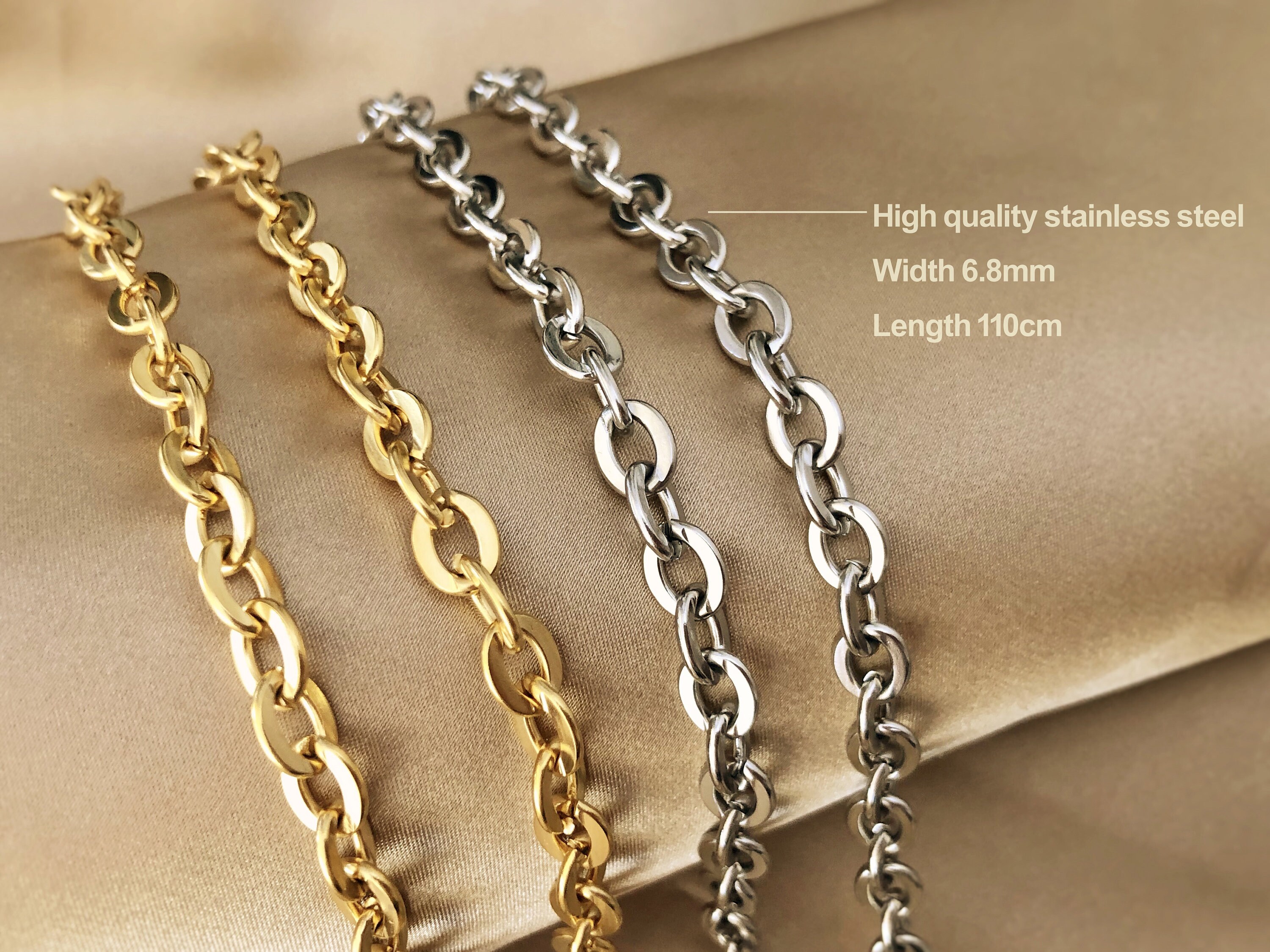 Stainless Steel Chain Strap 24K Gold Plated Chain Strap for Etsy