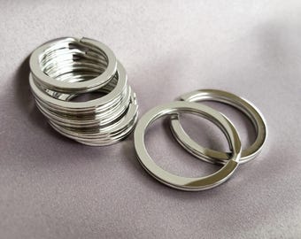 Edelstahl-Split-Ring, polierte Keychain, silberne Schlüsselring-Verbinden-Ringe