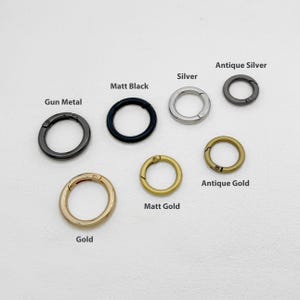 スプリングリングクラスプ、スプリングゲートリング、金属製Oリング、プッシュゲートスナップフック、内径12mm～32mm 画像 2
