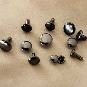 Dubbelnitar i mässing, rostskydd av hög kvalitet, metallpinnar i kanonmetall, lädernitar, snabbnitar i diameter på 10 mm, 8 mm och 6 mm
