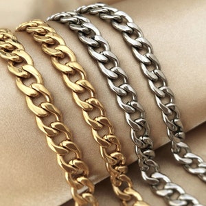 Purse Chain NK Curb Chain Stainless Steel, Polished  for Shoulder or Crossbody Handbag