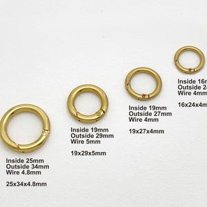 スプリングリングクラスプ、スプリングゲートリング、金属製Oリング、プッシュゲートスナップフック、内径12mm～32mm 画像 3