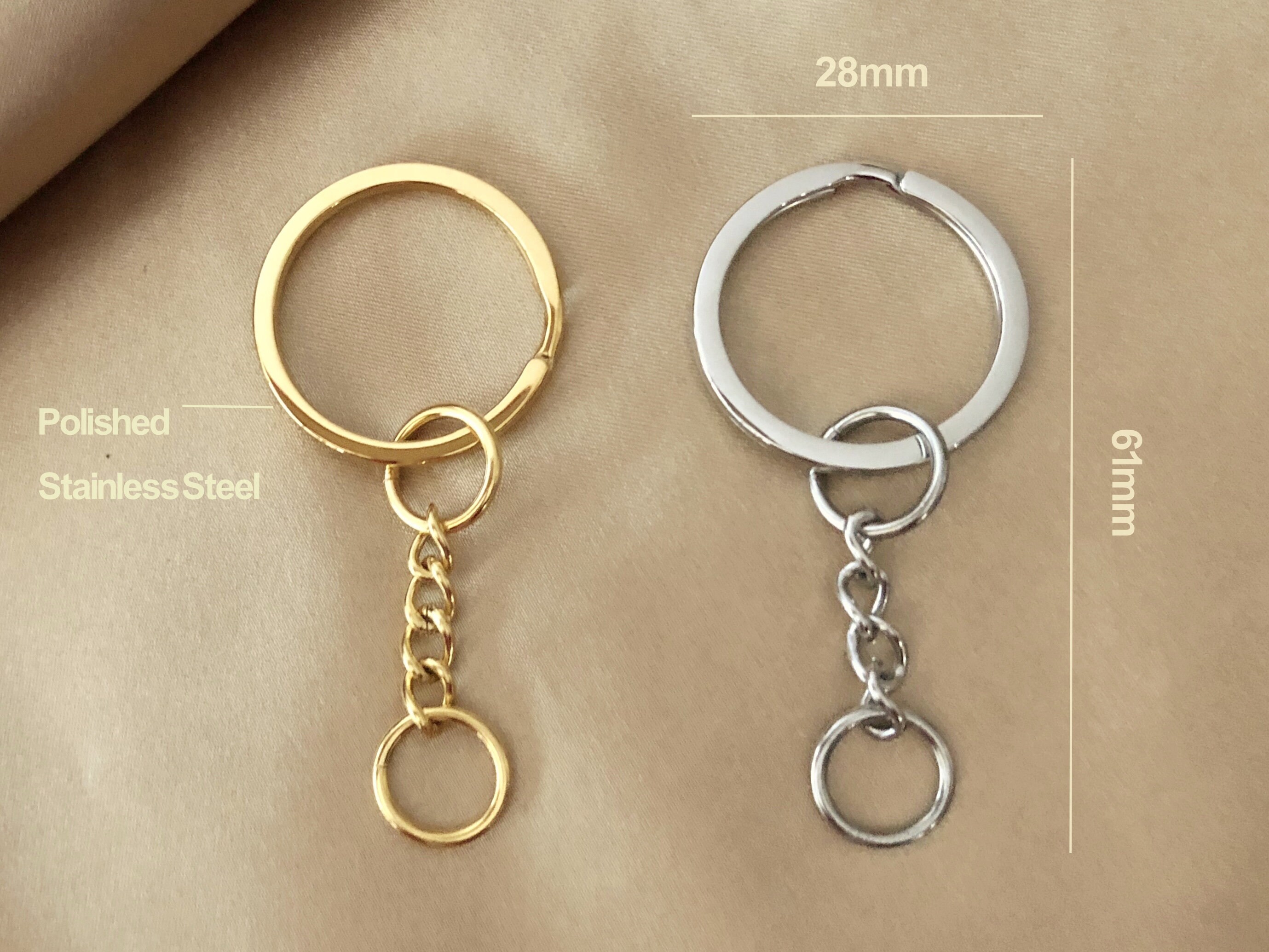Wholesale Split Key Ring Keychains in Gold Silver Steel Bronze