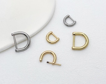 Screw D-rings Light Gold, Silver, Inside Width 13mm to 20mm