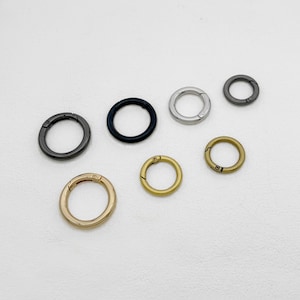 スプリングリングクラスプ、スプリングゲートリング、金属製Oリング、プッシュゲートスナップフック、内径12mm～32mm 画像 1