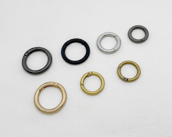SPRING RING CLASP, Spring Gate Rings, Metal O Rings, Push Gate Snap Hook, Inside Diameter 12mm to 32mm