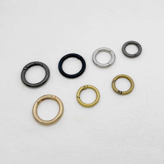 SPRING RING CLASP, Spring Gate Rings, Metal O Rings, Push Gate Snap Hook, Inside Diameter 12mm to 32mm