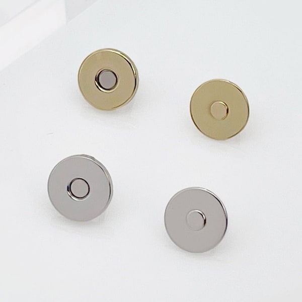 2 fermetures à pression magnétiques de 14 mm, bouton magnétique fin.