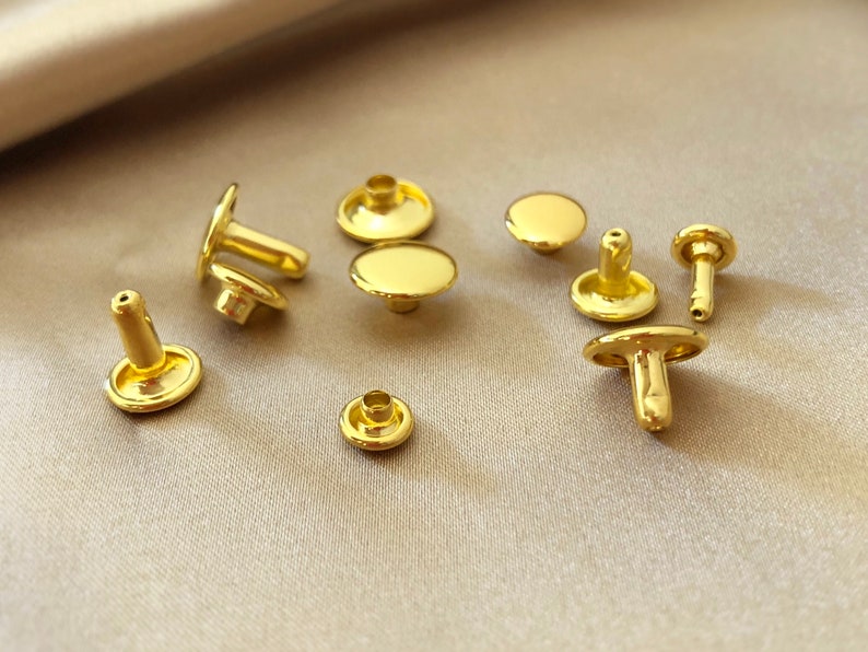 High Quality Brass Double Cap Rivets Anti Rust Gold Plated Etsy 
