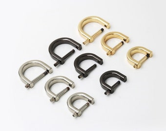 Screw D-rings Light Gold, Silver, Inside Width 13mm 16mm 19mm
