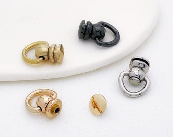2 X Brass Bag Strap Screw Connectors Converter Hardware- Small Size