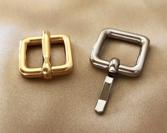 Strap Buckle Pin Buckle, 12.6mm Inner Width Gold Nickel Metal Buckle, Centre Bar Buckle,