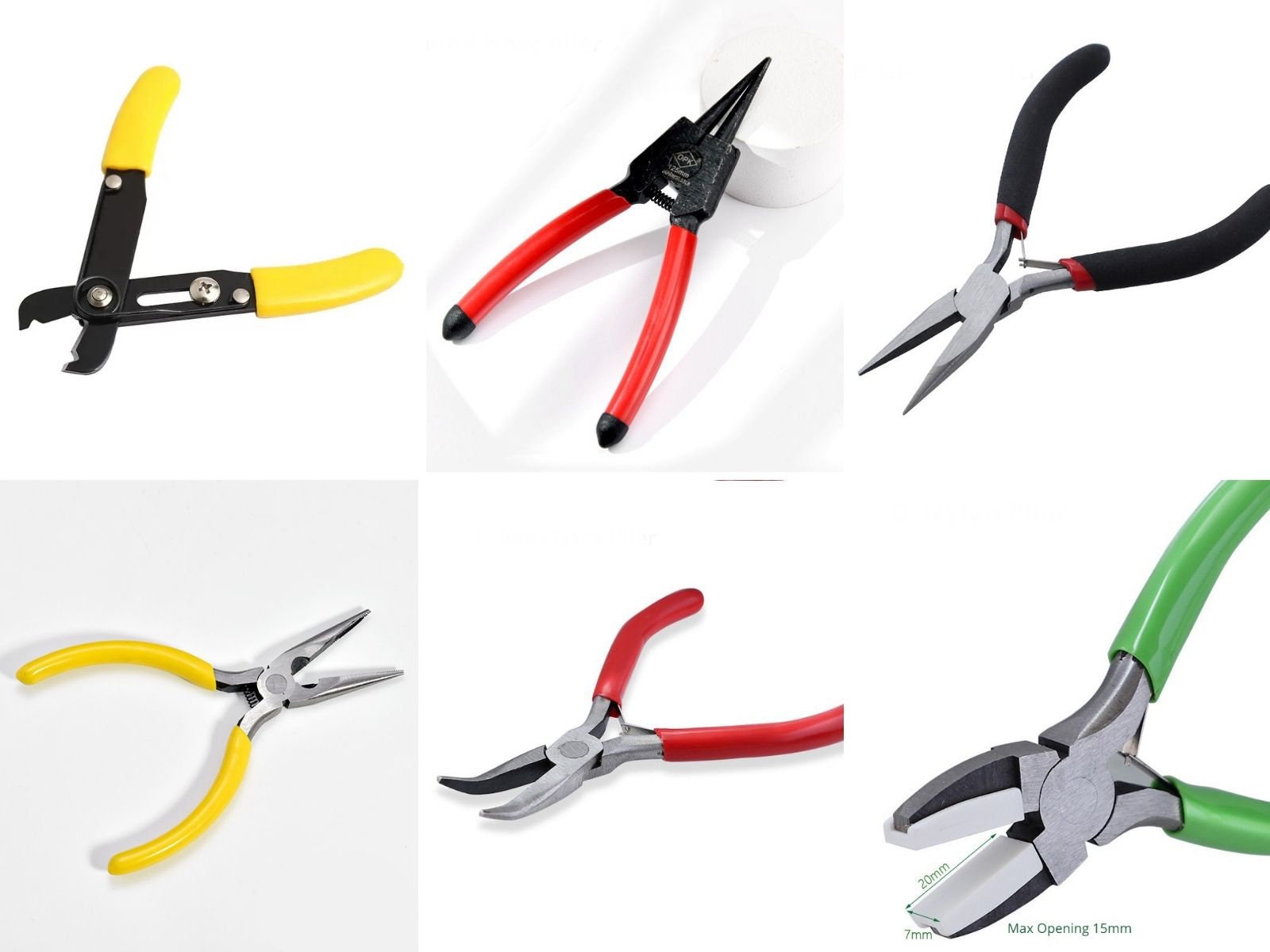 Bent Nose Pliers, Ergonomic Grip Handles, Box Joint, Return Leaf Spring,  Beadsmith Brand, 1163 